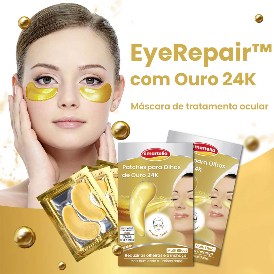 Almofadas para Olhos de Colágeno e Ouro 24K